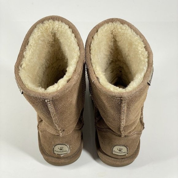 Women’s Bearpaw Emma Short Boots Size 7 Suede Upper Sheepskin Wool Lined Pull On - Picture 6 of 14
